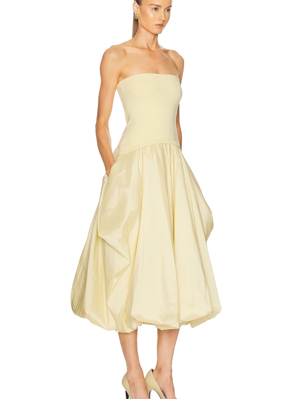 SIMKHAI Izzy Midi Dress Sunglow | REVOLVE $845 - Picture 2 of 3